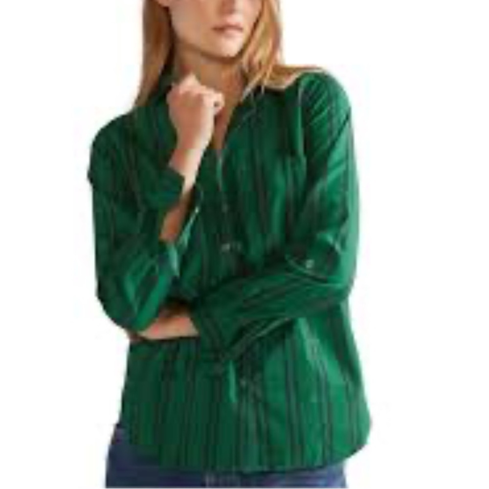 Maeve by Anthropologie Green Button-Down Shirt – Size 14